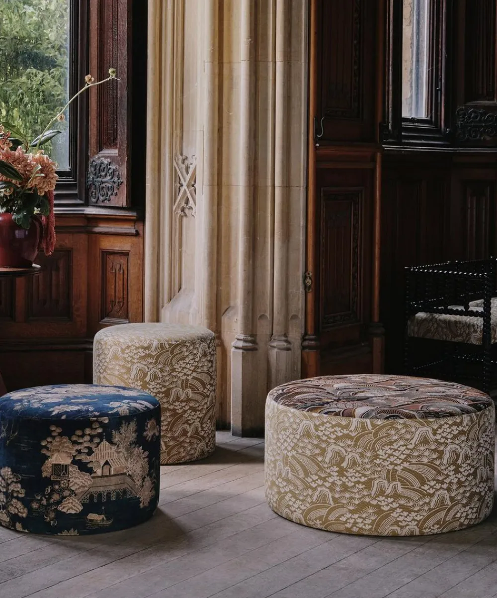 Liberty Interiors Furnishing Fabrics^Floating Pavilion Downley Velvet in Kelp