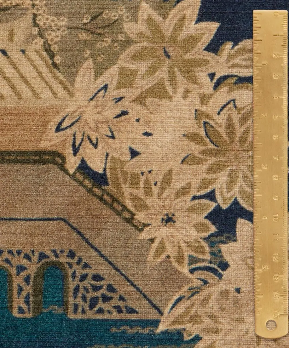 Liberty Interiors Furnishing Fabrics^Floating Pavilion Downley Velvet in Kelp