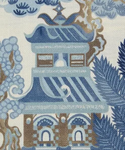 Liberty Interiors Furnishing Fabrics^Floating Pavilion Guro Linen in Lapis