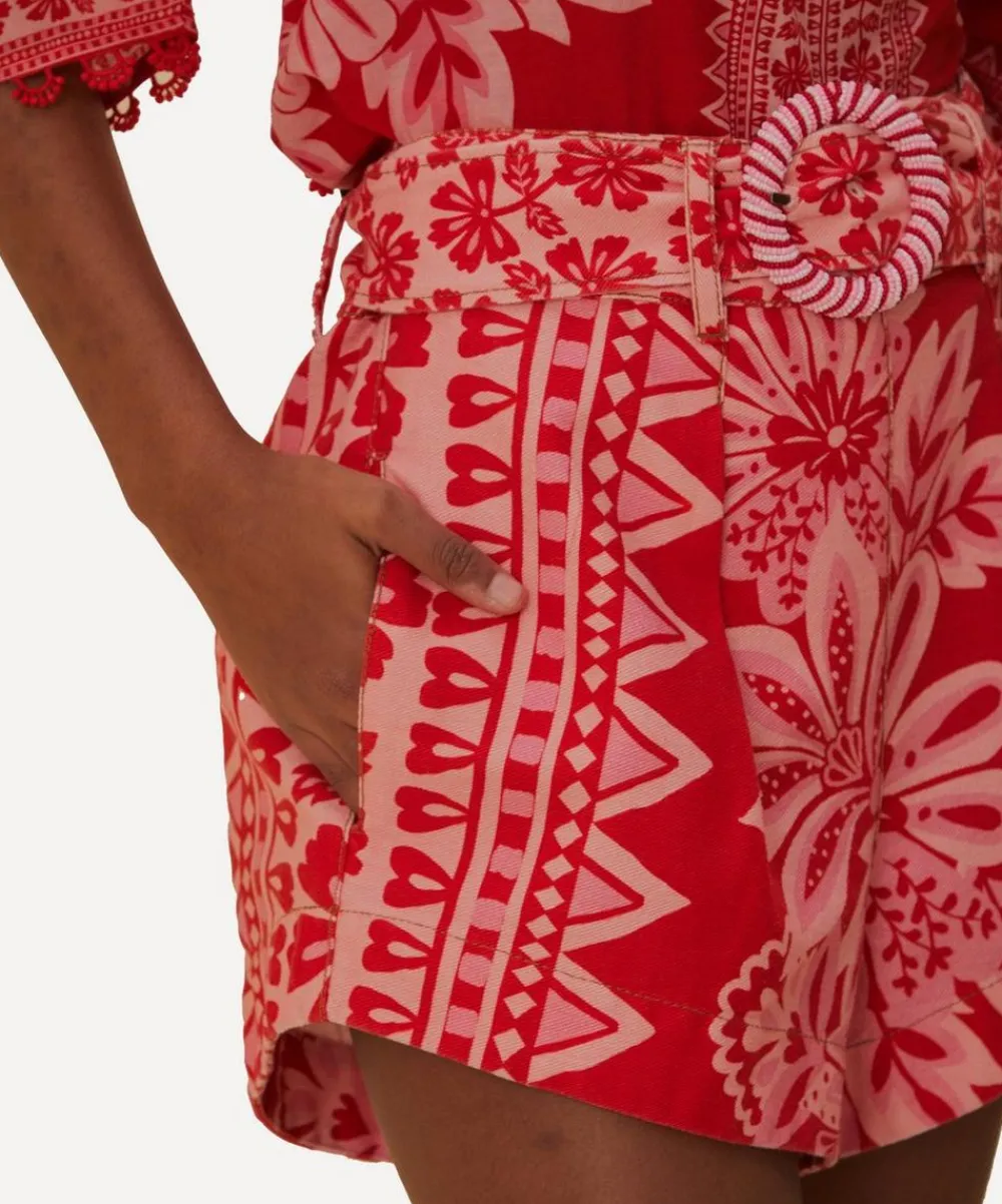 FARM Rio Trousers & Shorts^Flora Tapestry Red Shorts