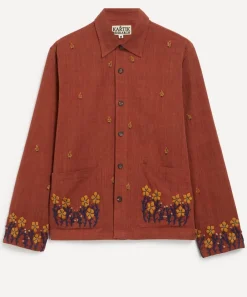 Kartik Research Shirts^Floral Embroidered Cotton Shirt