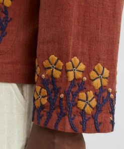 Kartik Research Shirts^Floral Embroidered Cotton Shirt