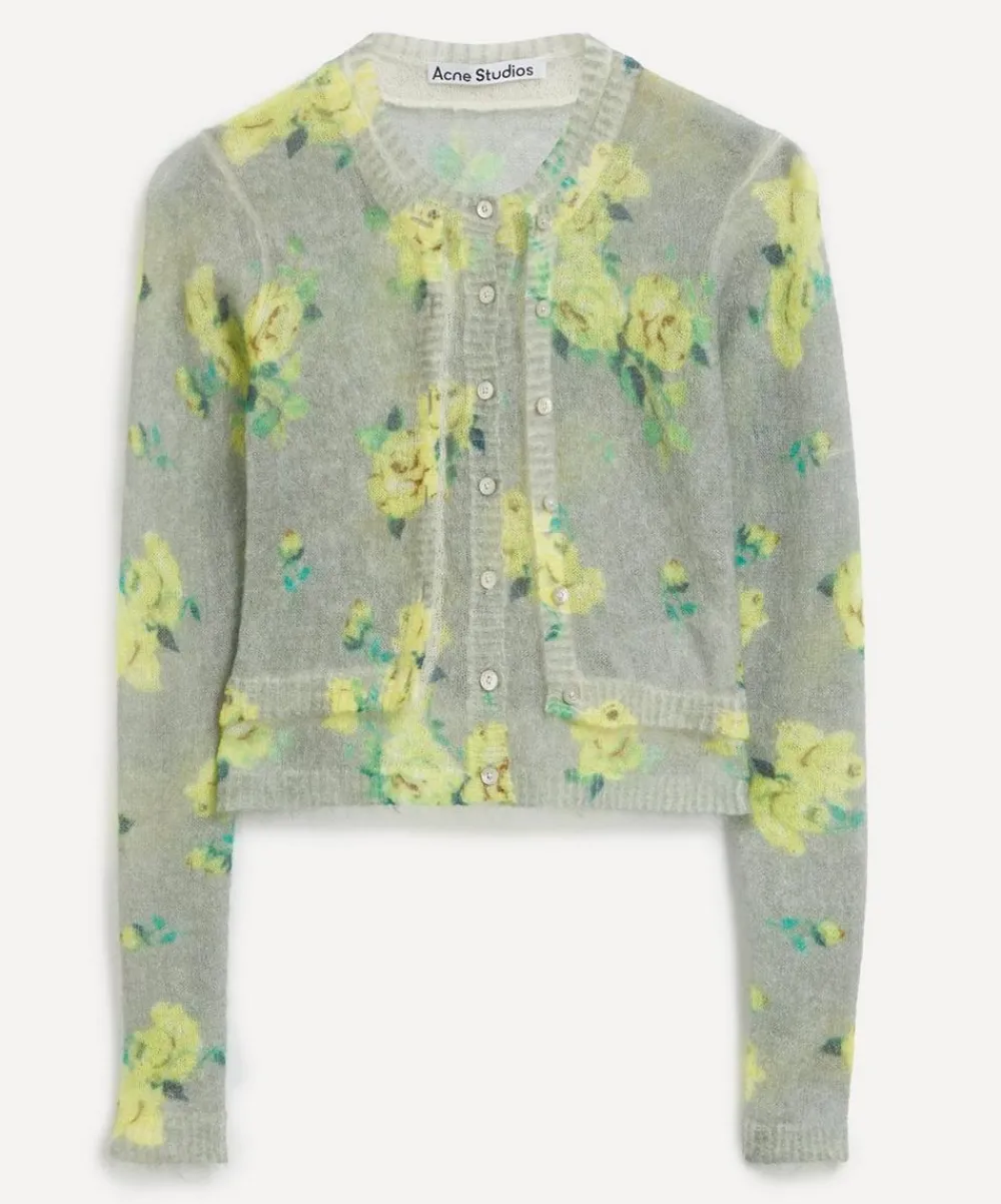 Acne Studios Knitwear^Floral Layered Mohair Cardigan