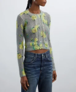 Acne Studios Knitwear^Floral Layered Mohair Cardigan