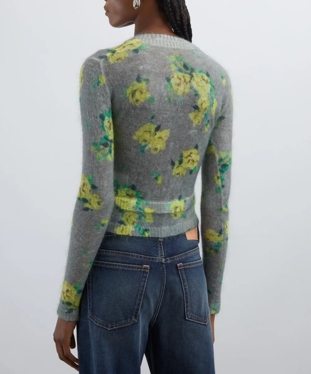 Acne Studios Knitwear^Floral Layered Mohair Cardigan