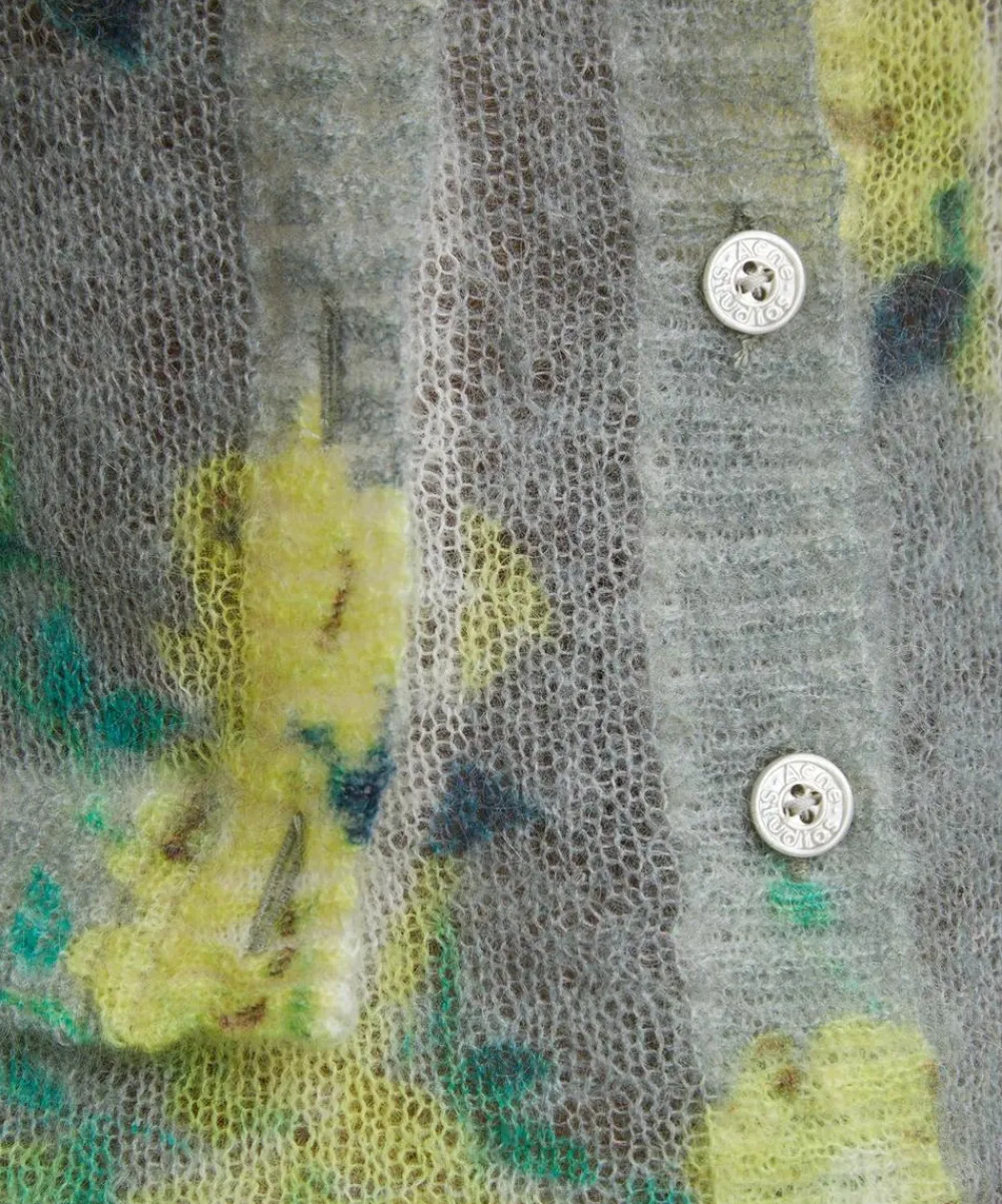 Acne Studios Knitwear^Floral Layered Mohair Cardigan