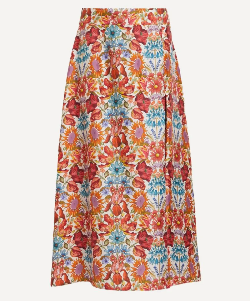 Liberty Skirts^Floral Muse Silk Soft Pleat Skirt