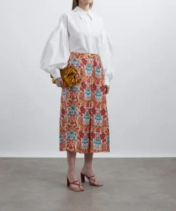 Liberty Skirts^Floral Muse Silk Soft Pleat Skirt