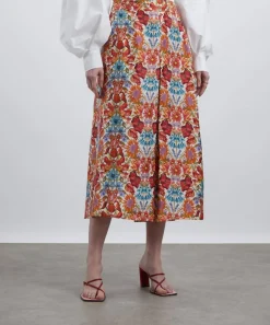 Liberty Skirts^Floral Muse Silk Soft Pleat Skirt