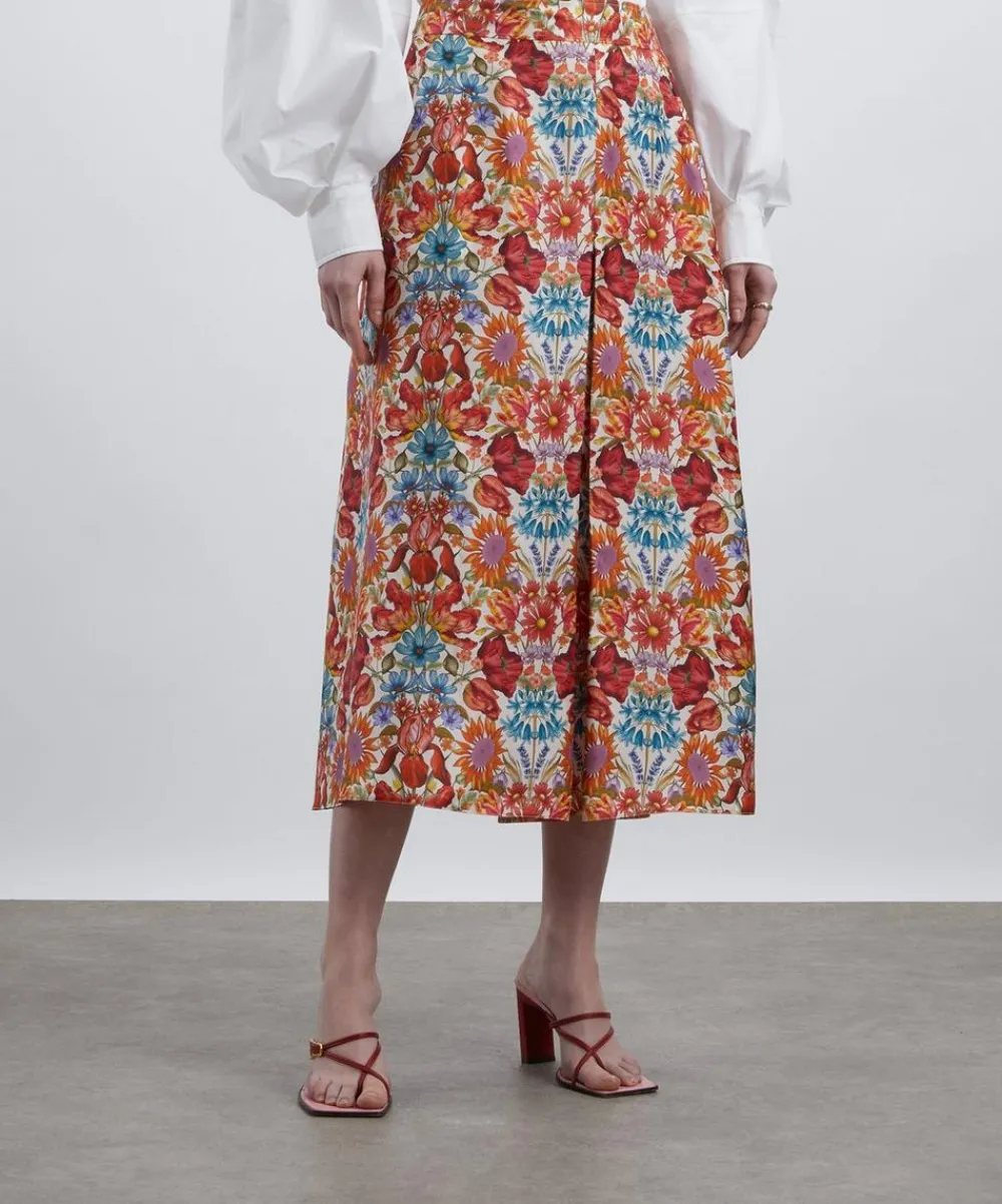 Liberty Skirts^Floral Muse Silk Soft Pleat Skirt