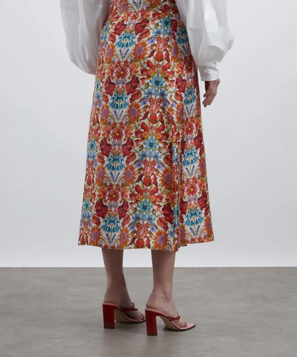Liberty Skirts^Floral Muse Silk Soft Pleat Skirt
