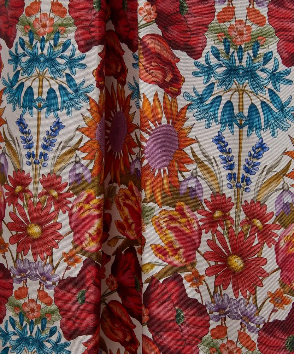 Liberty Skirts^Floral Muse Silk Soft Pleat Skirt