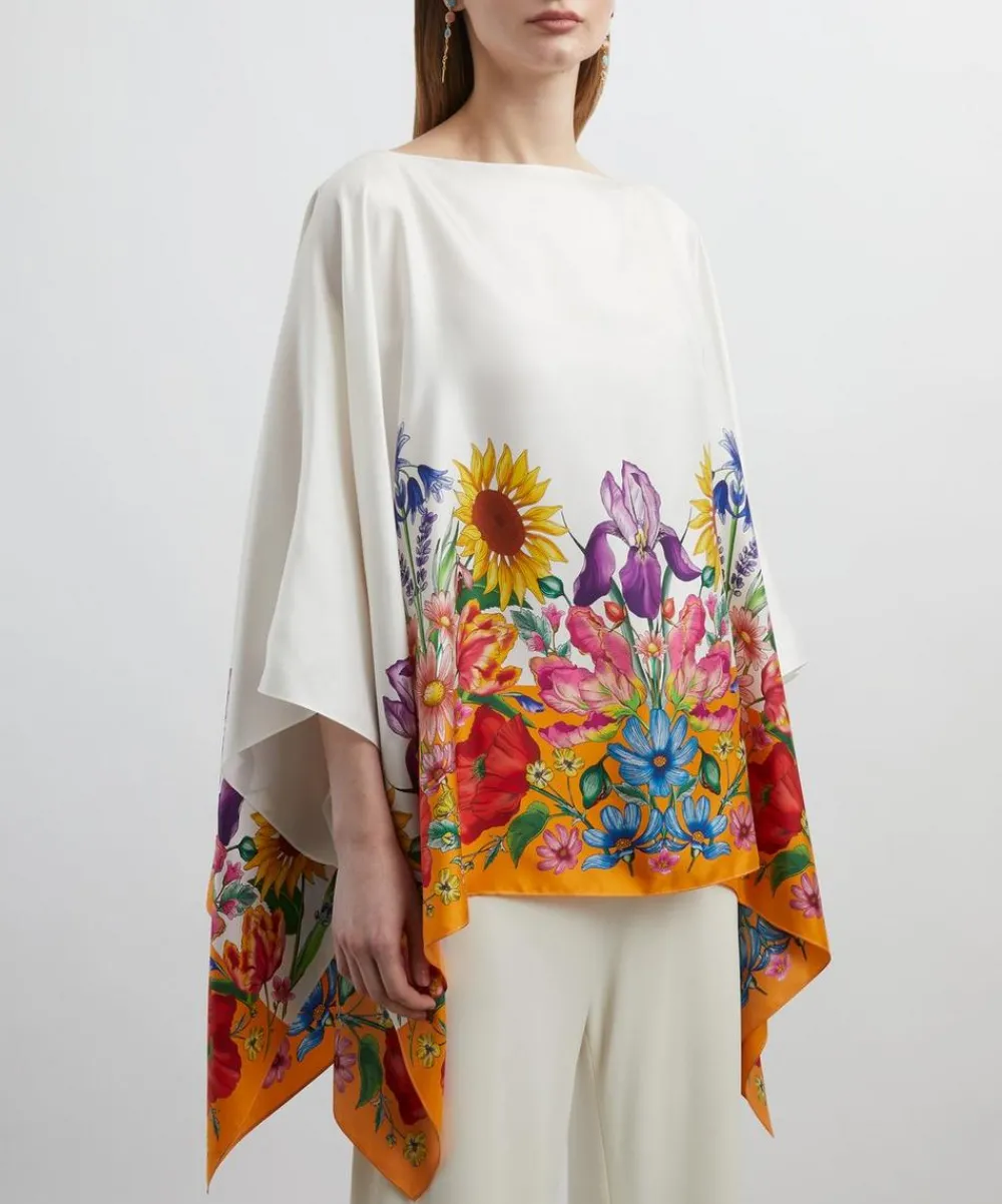 Liberty Scarves^Floral Muse 130x130 Silk Cape