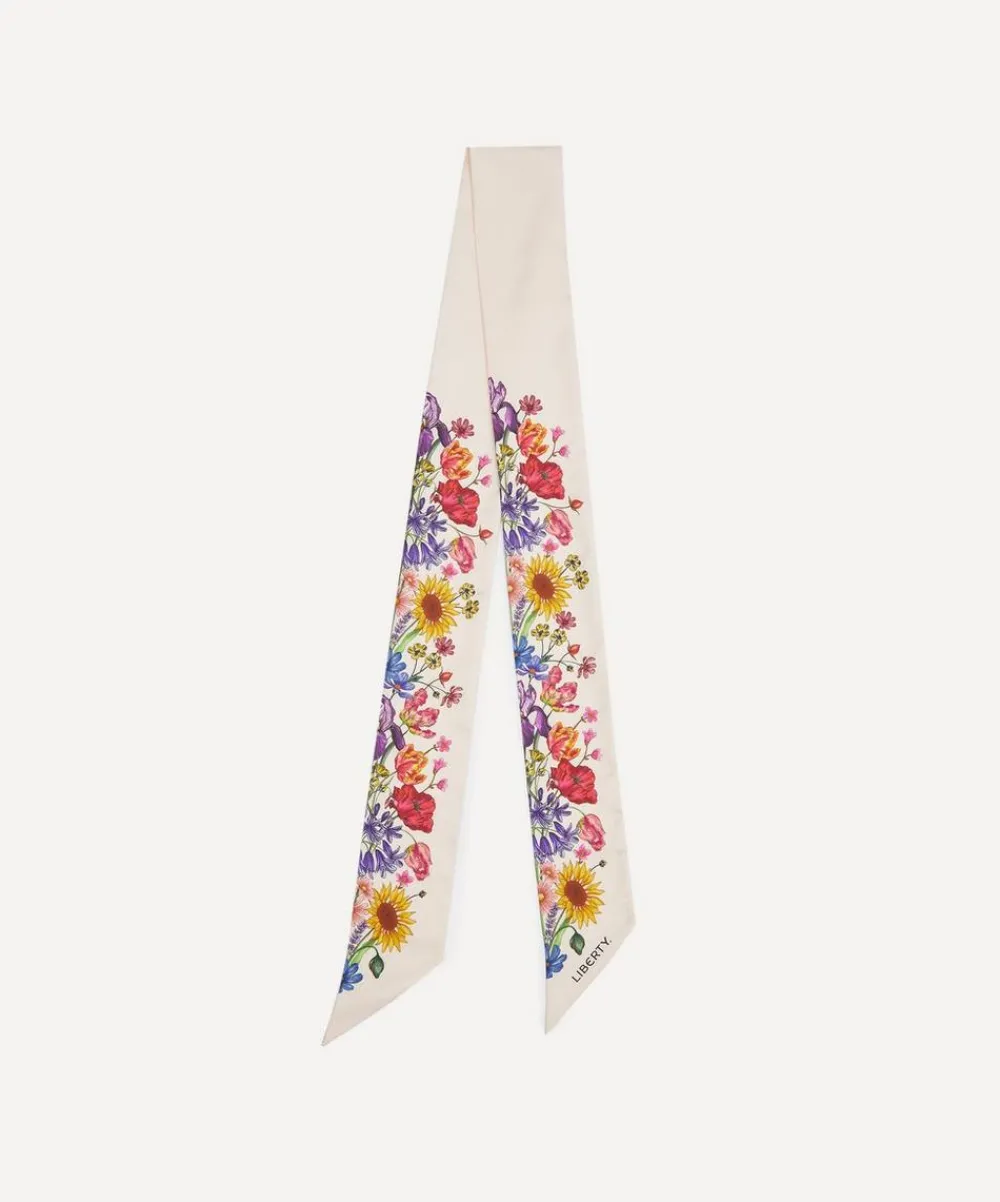 Liberty Scarves^Floral Muse 8X160 Skinny Silk Scarf