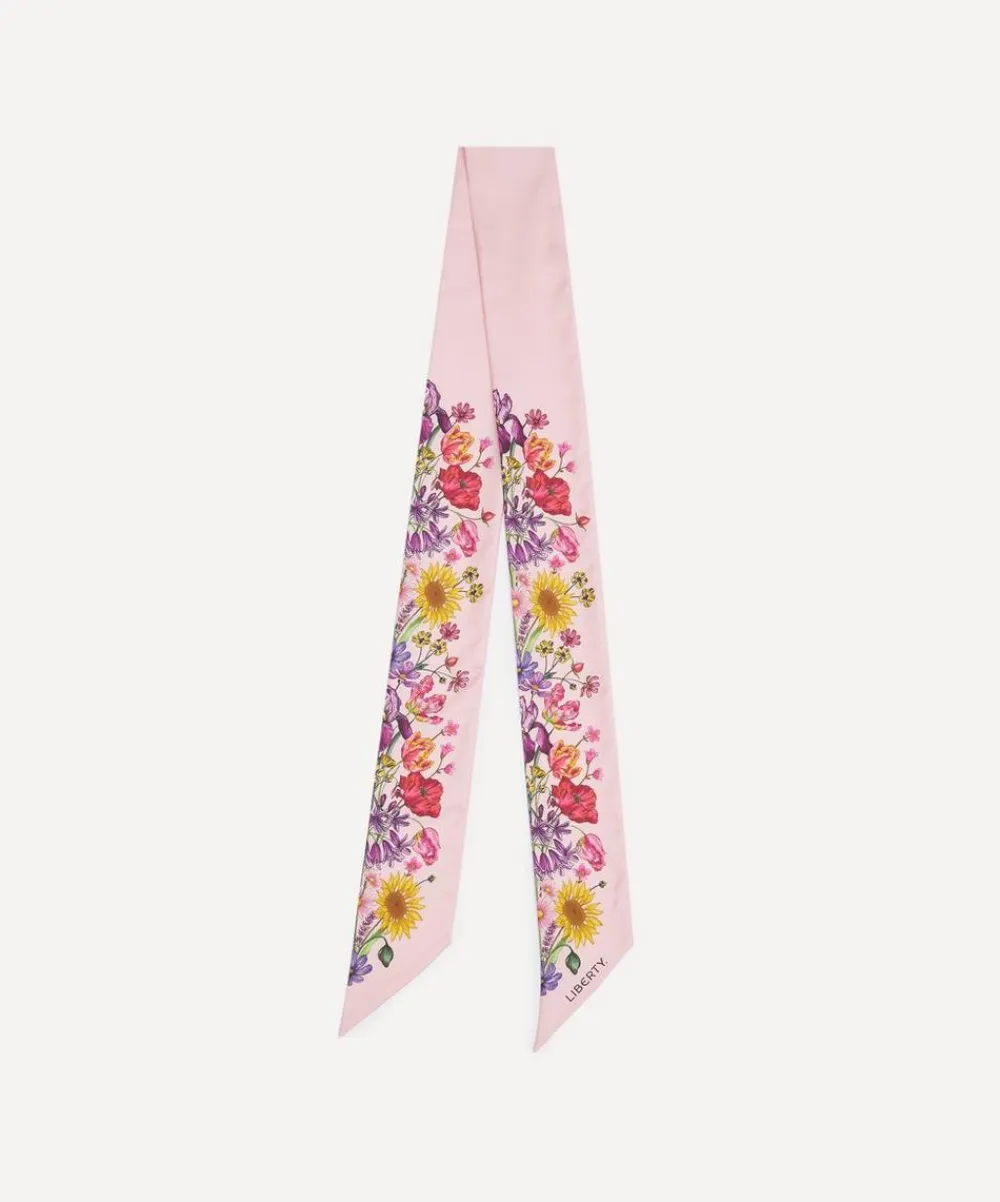 Liberty Scarves^Floral Muse 8X160 Skinny Silk Scarf