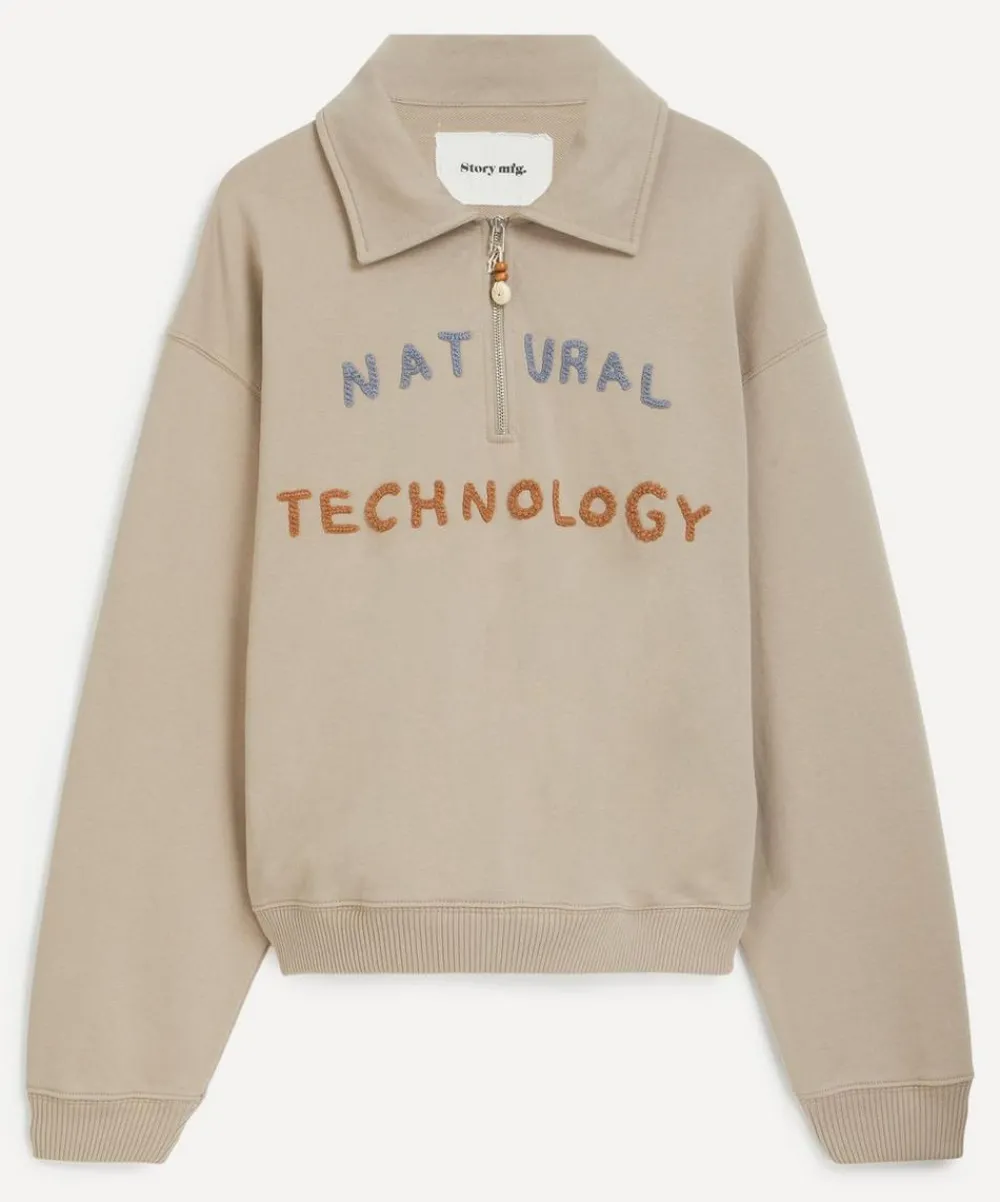 STORY mfg. Knitwear & Sweats^Geo Soft Grey Pullover