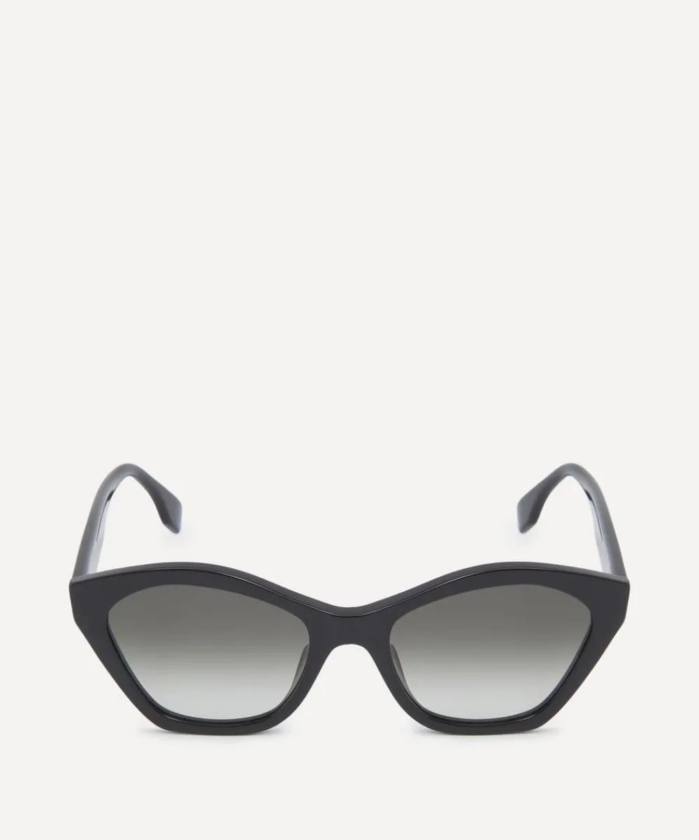 Fendi Sunglasses & Glasses^Geometric Cat-Eye Black Acetate Sunglasses