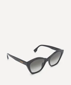 Fendi Sunglasses & Glasses^Geometric Cat-Eye Black Acetate Sunglasses