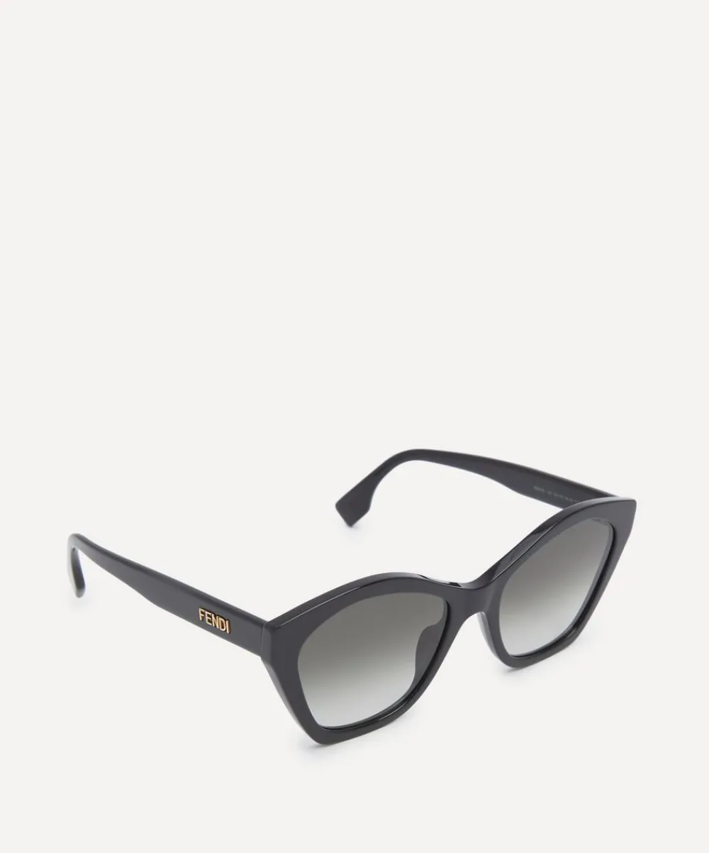 Fendi Sunglasses & Glasses^Geometric Cat-Eye Black Acetate Sunglasses