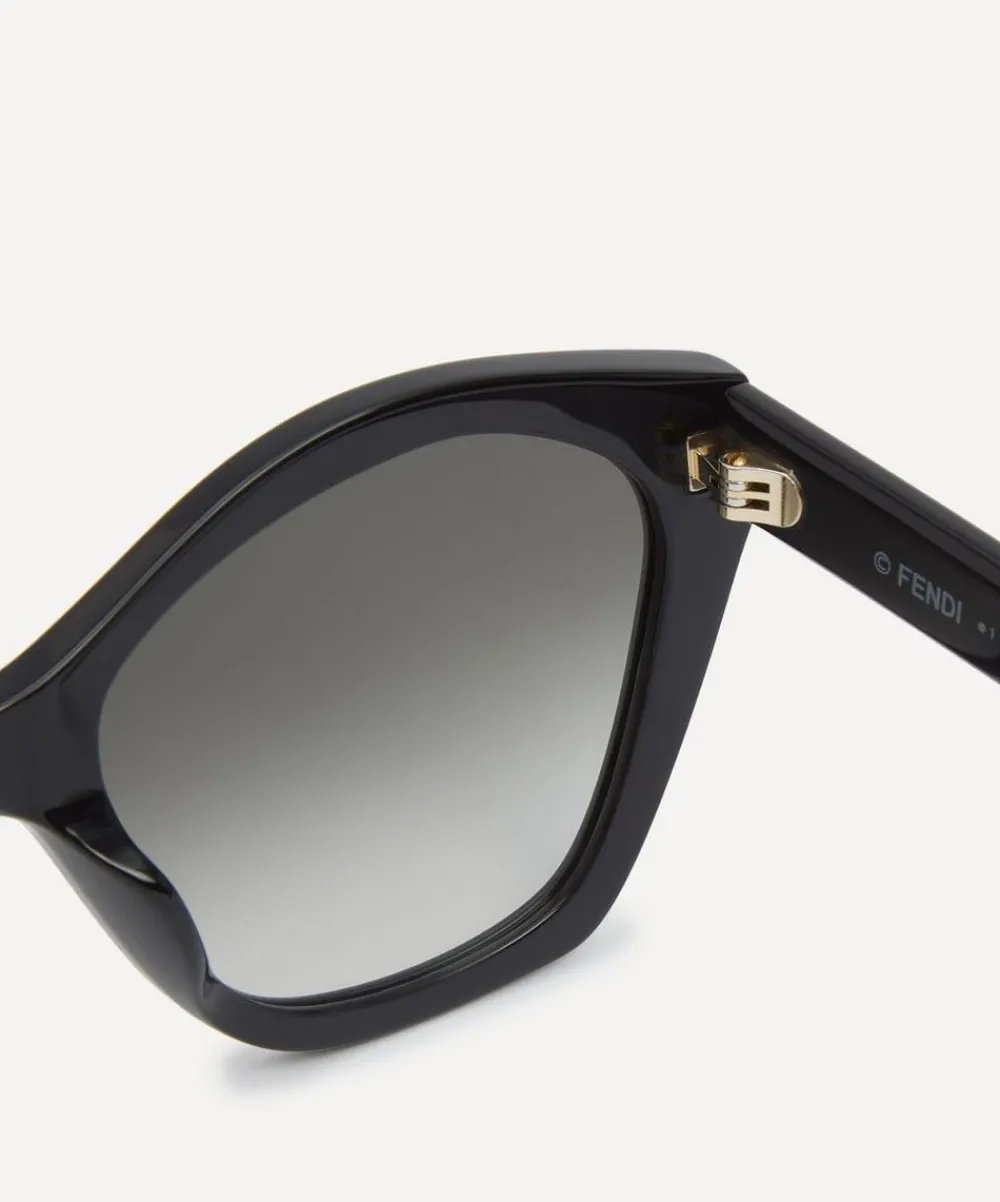 Fendi Sunglasses & Glasses^Geometric Cat-Eye Black Acetate Sunglasses