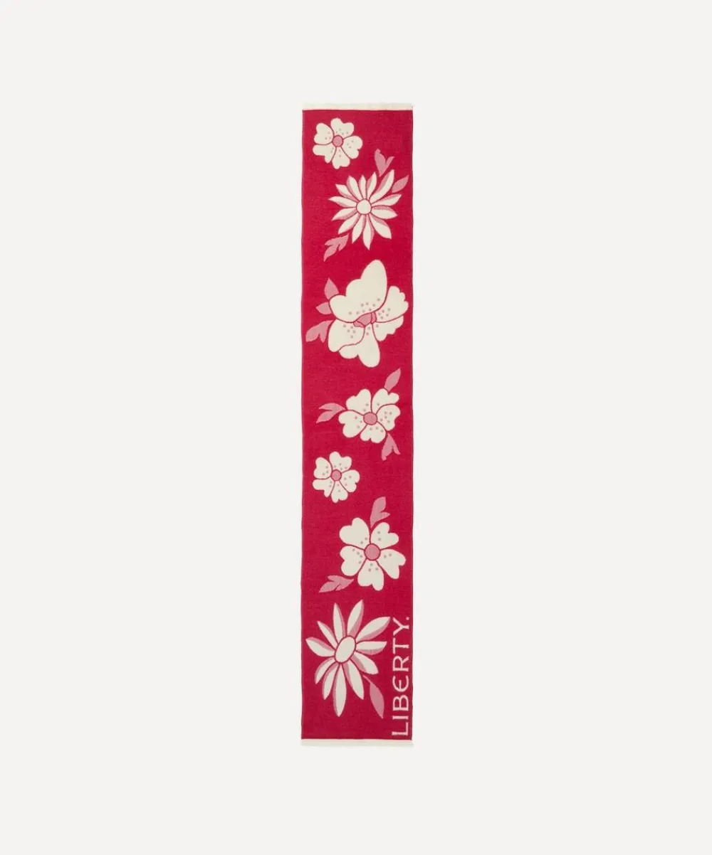 Liberty Scarves^Giant Poppy and Daisy 35X180 Jacquard Scarf