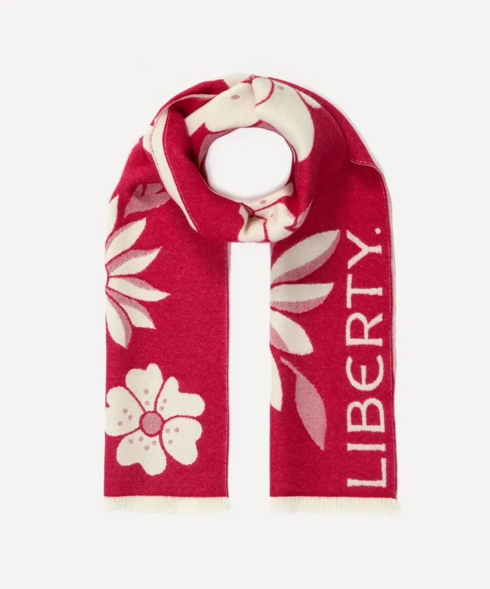 Liberty Scarves^Giant Poppy and Daisy 35X180 Jacquard Scarf