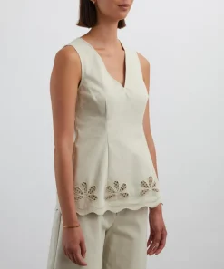 Clea Tops^Gigi Cutwork Embroidered Top