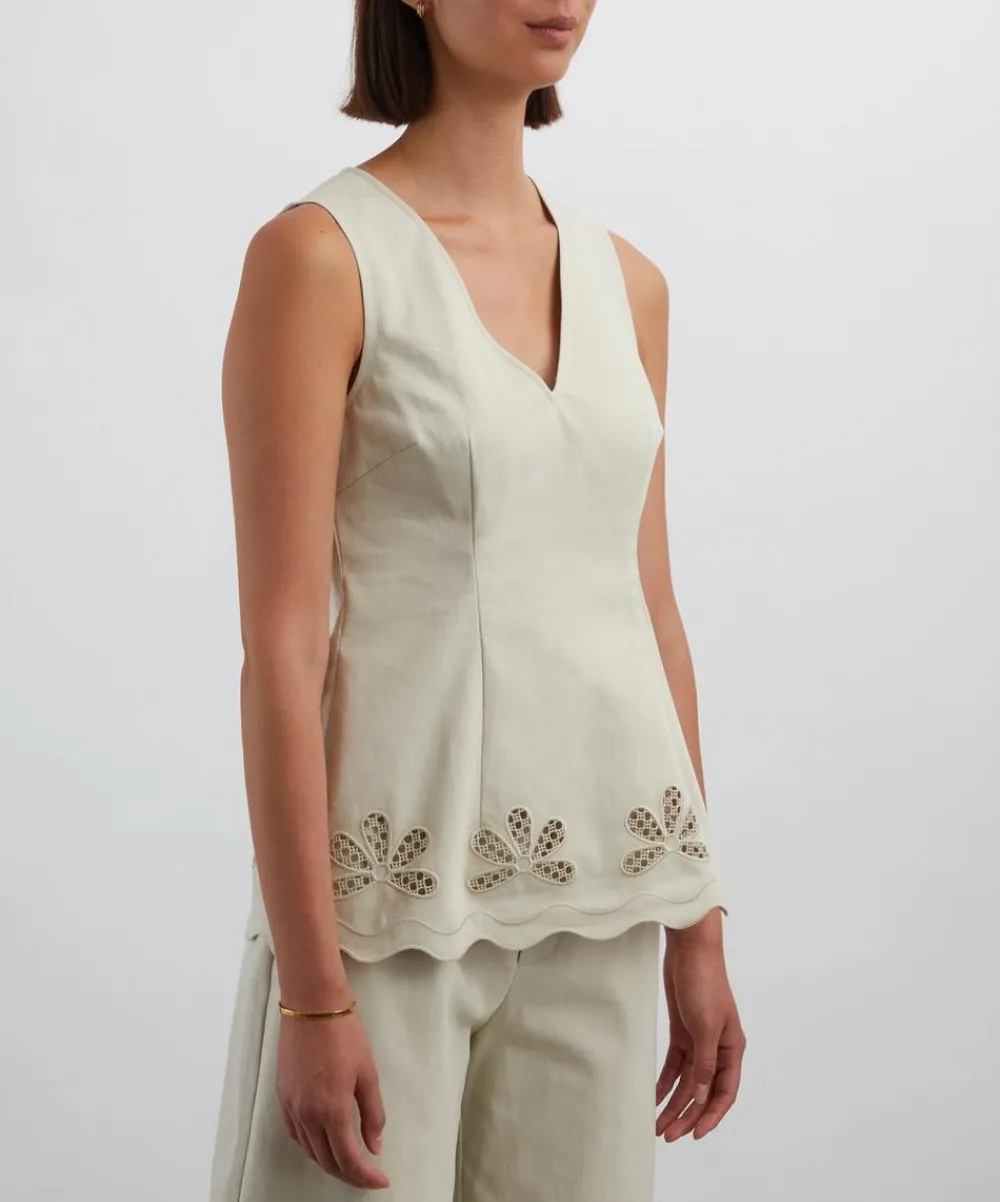Clea Tops^Gigi Cutwork Embroidered Top