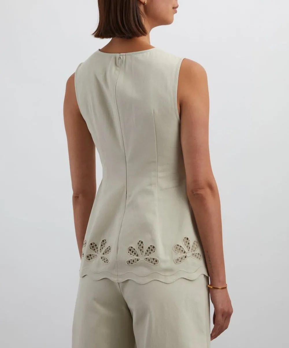 Clea Tops^Gigi Cutwork Embroidered Top