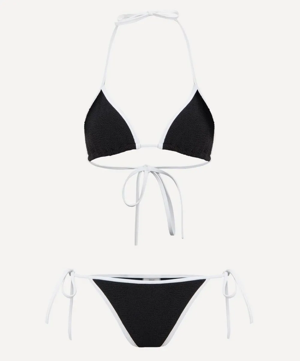 Hunza G Swimwear^Gina Contrast Black-White Bikini