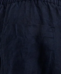 Wax London Trousers^Glencoe Navy Two-Tone Linen Trousers