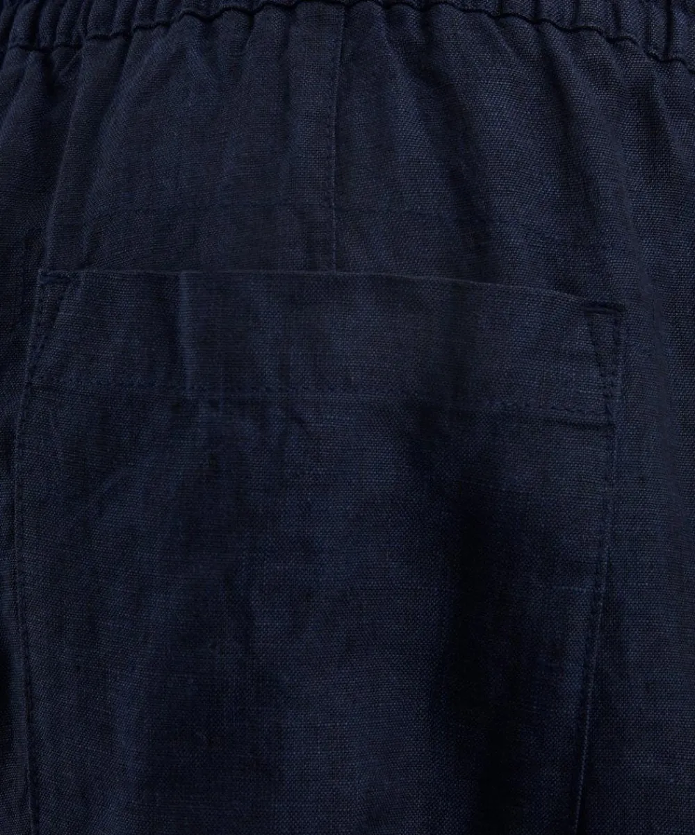 Wax London Trousers^Glencoe Navy Two-Tone Linen Trousers
