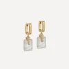 Astley Clarke Earrings^Gold Deco Mother of Pearl Huggie Drop Earrings