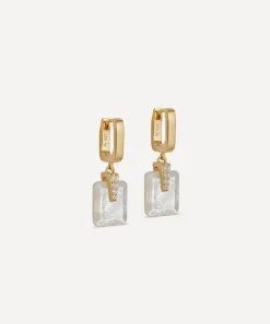 Astley Clarke Earrings^Gold Deco Mother of Pearl Huggie Drop Earrings