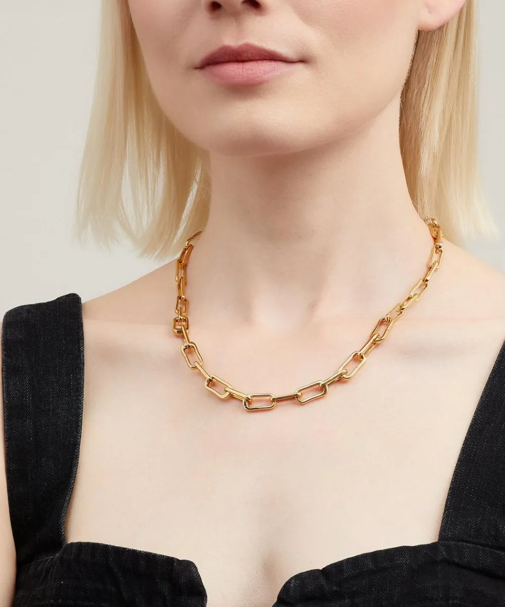 Monica Vinader Necklaces^Gold Plated Vermeil Silver Alta Capture Charm Necklace