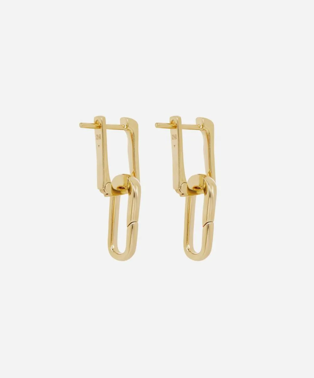 Monica Vinader Earrings^Gold Plated Vermeil Silver Alta Capture Charm Drop Earrings