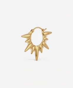 Dinny Hall Earrings^Gold Plated Vermeil Silver Sunbeam Fanny Half-Sun Hoop Earrings