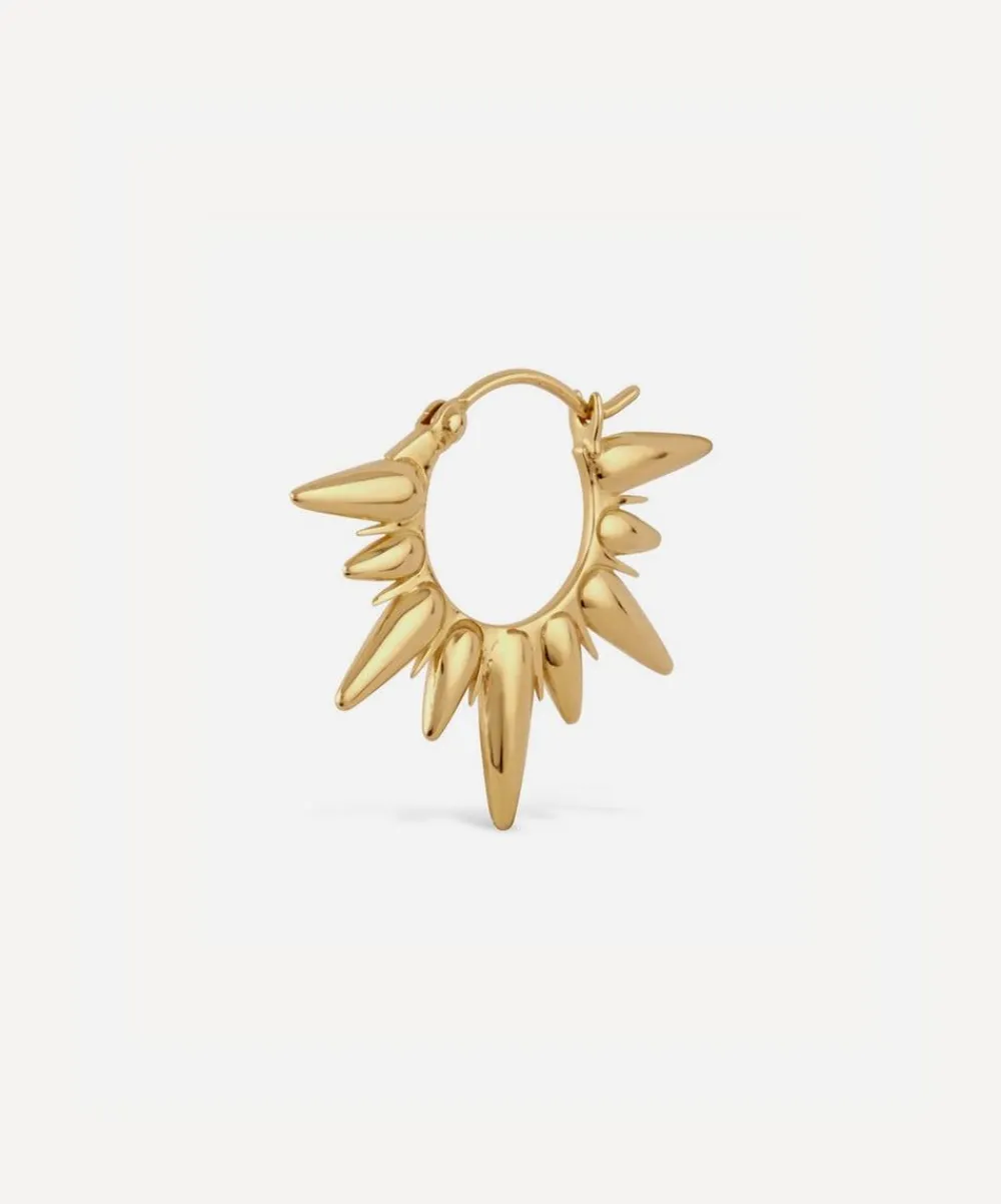 Dinny Hall Earrings^Gold Plated Vermeil Silver Sunbeam Fanny Half-Sun Hoop Earrings