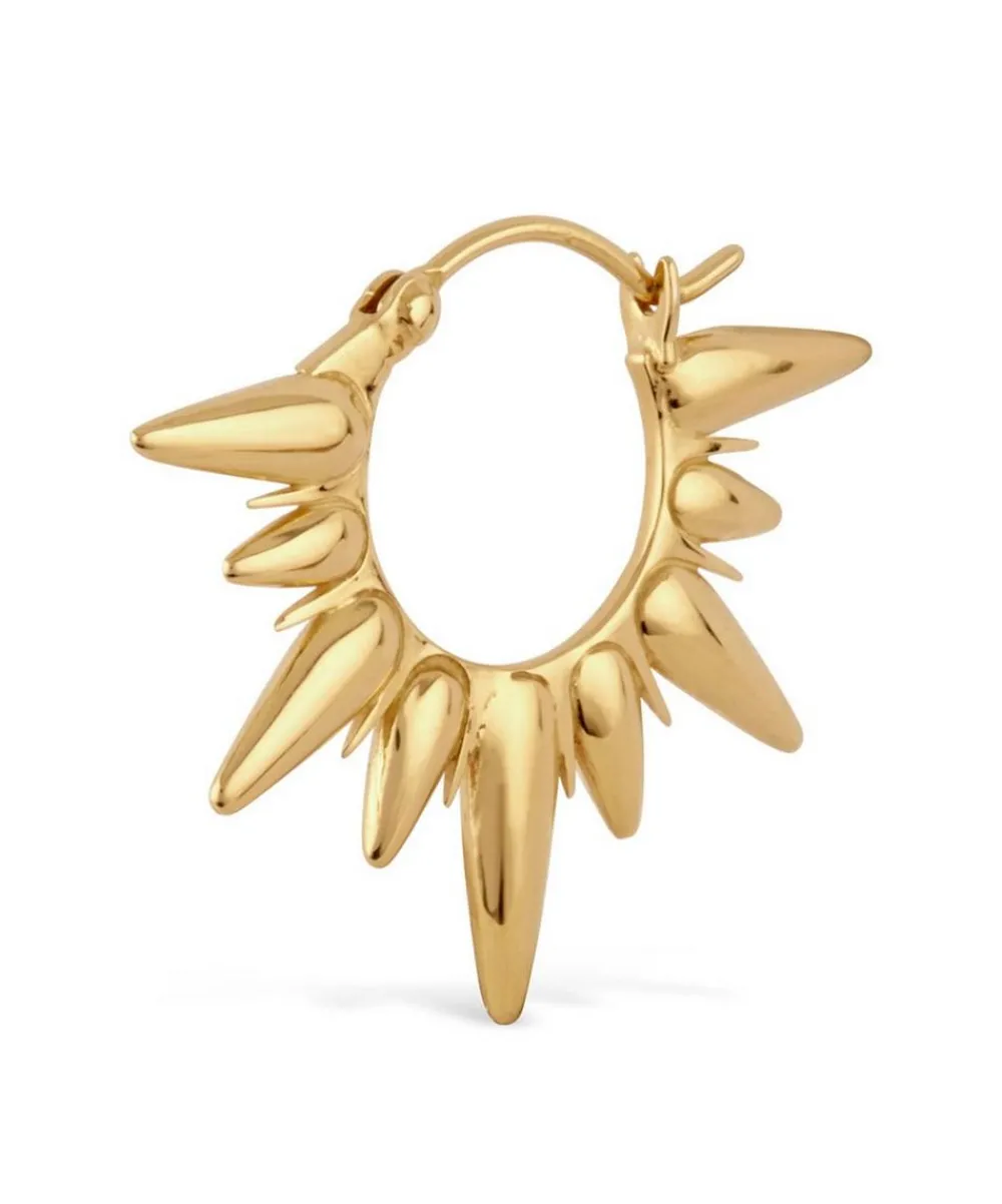 Dinny Hall Earrings^Gold Plated Vermeil Silver Sunbeam Fanny Half-Sun Hoop Earrings