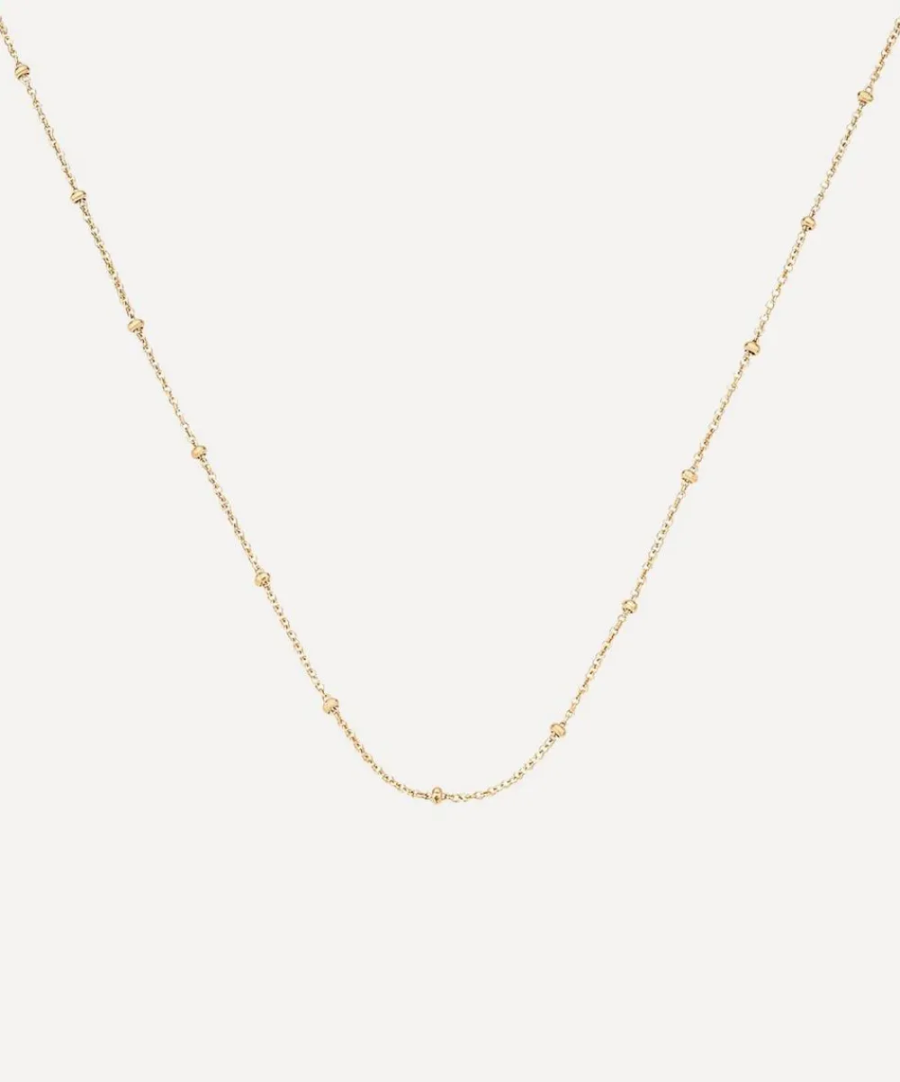 Monica Vinader Necklaces^Gold Plated Vermeil Silver Long Fine Beaded Chain Necklace