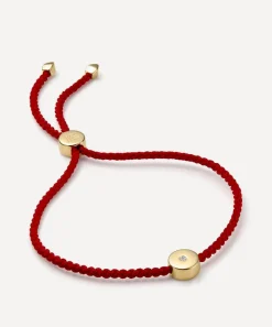 Monica Vinader Bracelets^Gold Plated Vermeil Silver Linear Solo Diamond Cord Friendship Bracelet