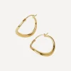 Dinny Hall Earrings^Gold Plated Vermeil Silver Wave Small Hoop Earrings
