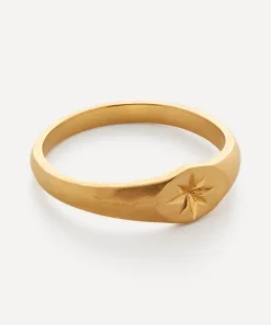 Monica Vinader Rings^Gold Plated Vermeil Silver Guiding Star Signet Ring
