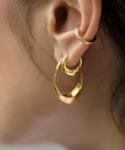 Monica Vinader Earrings^Gold Plated Vermeil Silver Deia Hoop Earrings