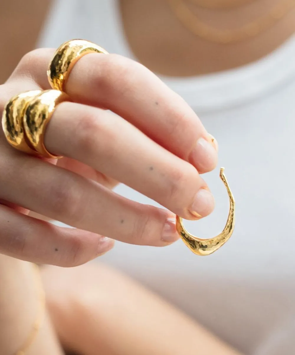 Monica Vinader Earrings^Gold Plated Vermeil Silver Deia Hoop Earrings