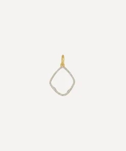 Monica Vinader Charms & Pendants^Gold Plated Vermeil Silver Riva Diamond Hoop Pendant Charm