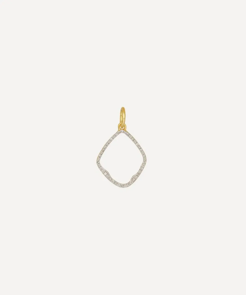 Monica Vinader Charms & Pendants^Gold Plated Vermeil Silver Riva Diamond Hoop Pendant Charm