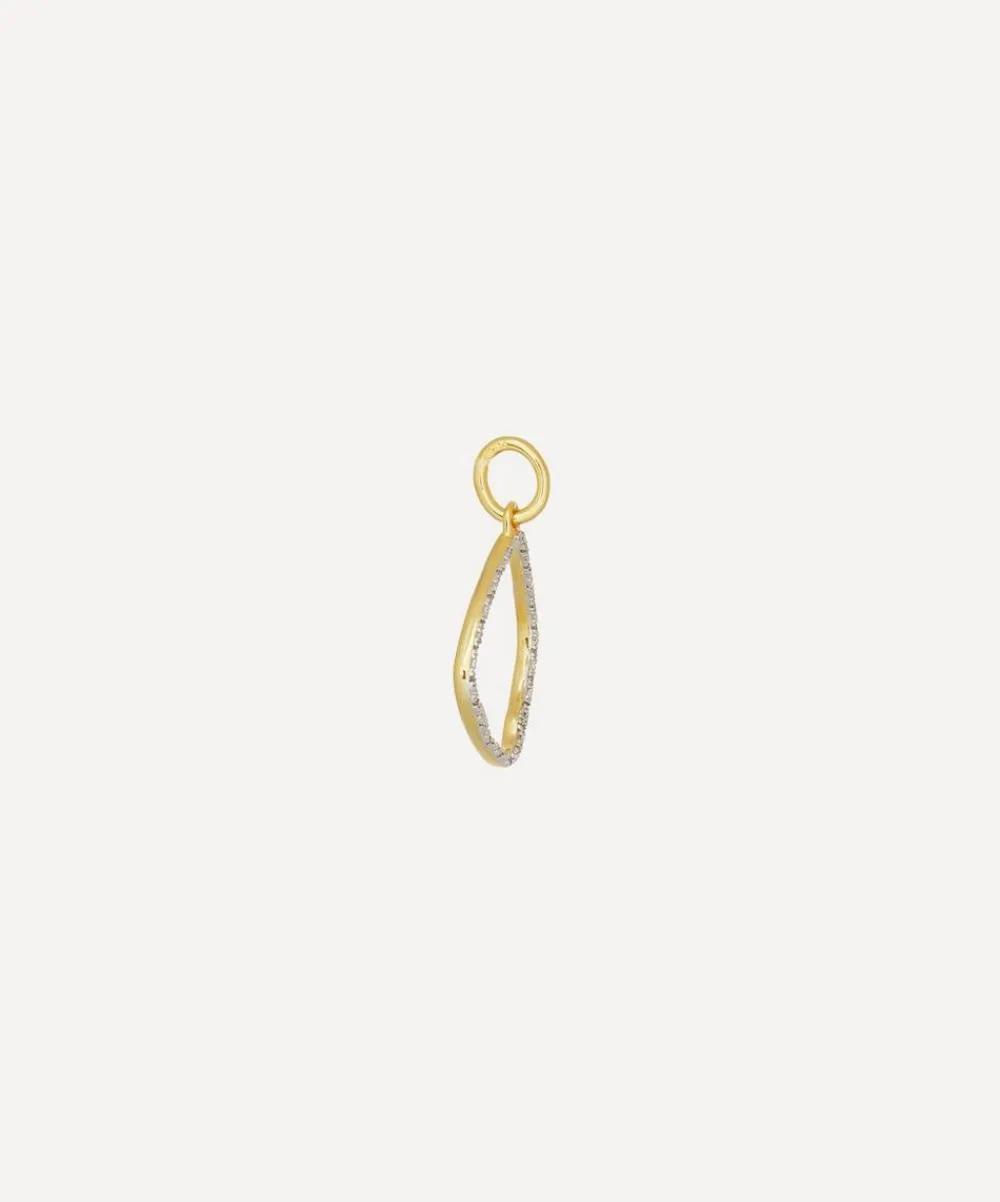 Monica Vinader Charms & Pendants^Gold Plated Vermeil Silver Riva Diamond Hoop Pendant Charm