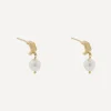 Alex Monroe Earrings^Gold-Plated Bark Huggie Hoop Earrings