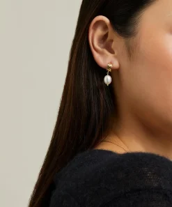Alex Monroe Earrings^Gold-Plated Bark Huggie Hoop Earrings